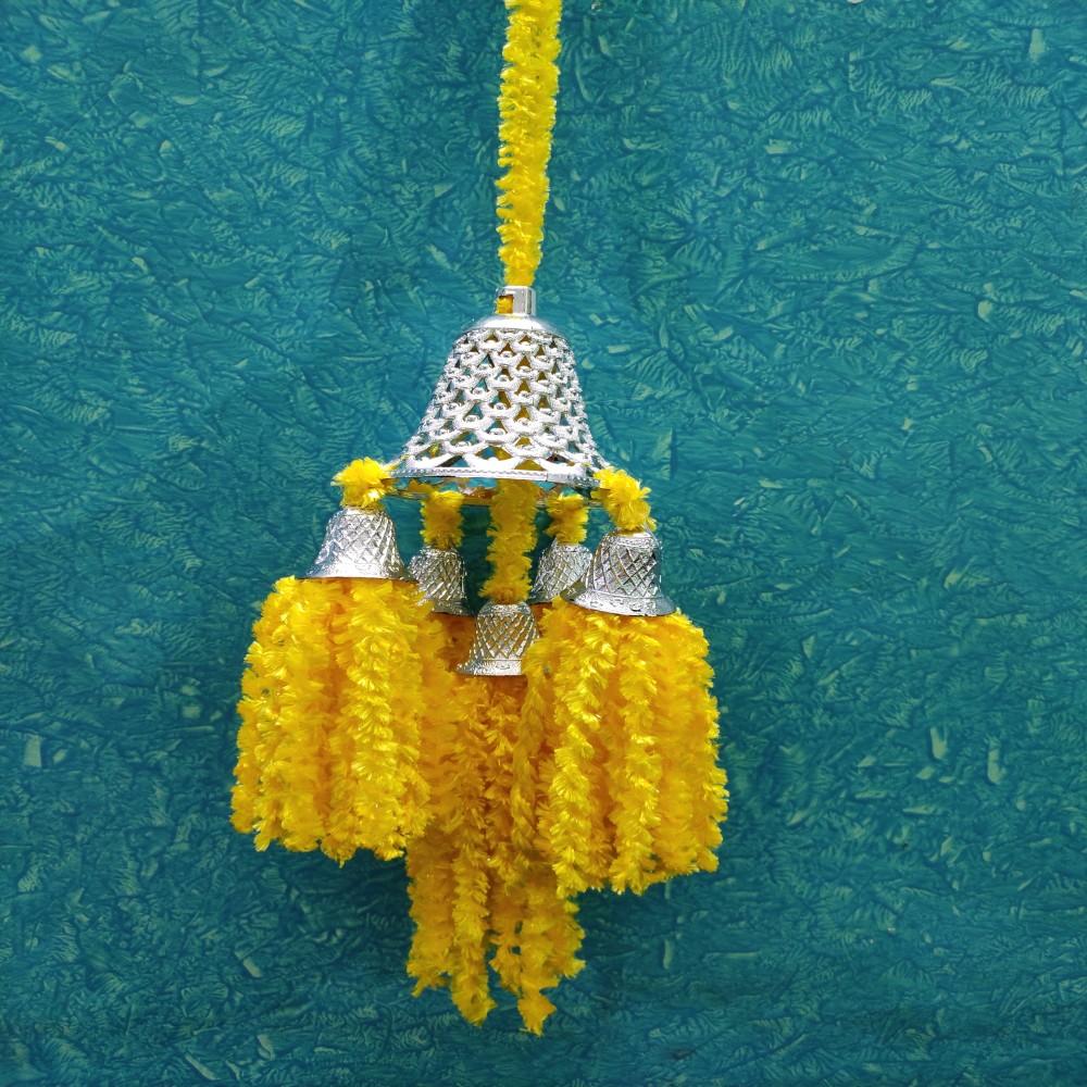 Decorative Yellow Wall/Door/Window Hanging Bells, Festive Decorative Items Pack of 2